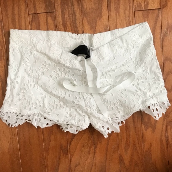 Daniela Corte Pants - DANIELA CORTE Crochet Eyelet Pattern Beach Shorts